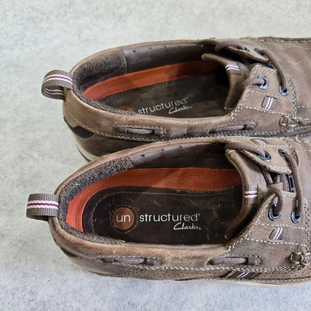🐢 Clarks UnStructured Clark's Annapolis Boat Shoes Size 9W